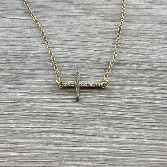 Cross Bracelet Delicate Gold Chain Rhinestone Christian Jewelry Dainty Womens - Picture 4 of 5